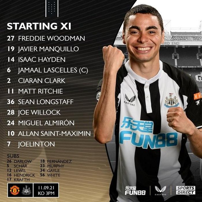 Đội hình xuất phát Newcastle