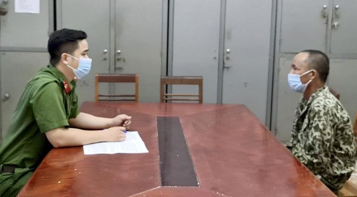 Đối tượng Đào Xuân Phúc tại Cơ quan Công an.