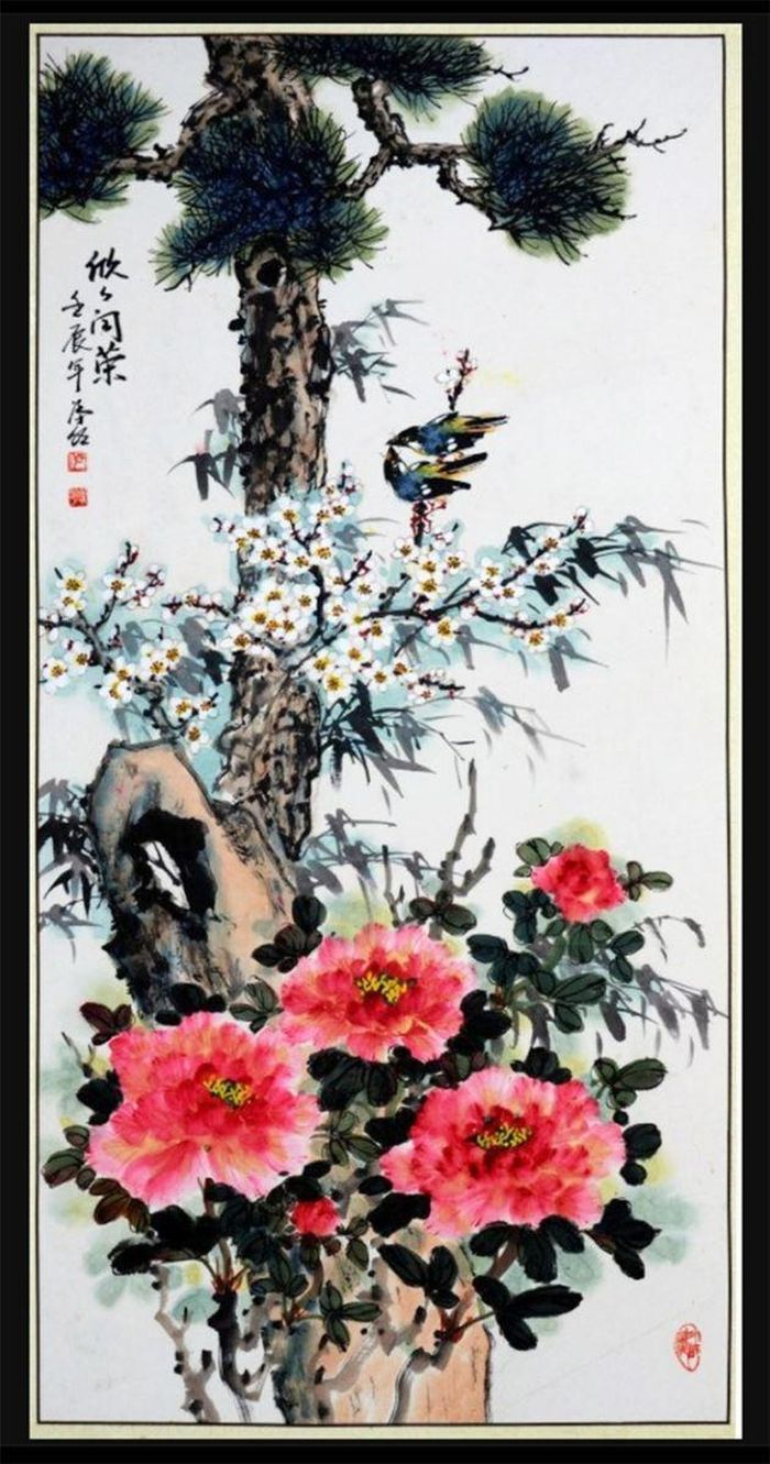 Tác phẩm “Hưng hung hớn vinh” (140cm x 70cm) của Trương Hán Minh