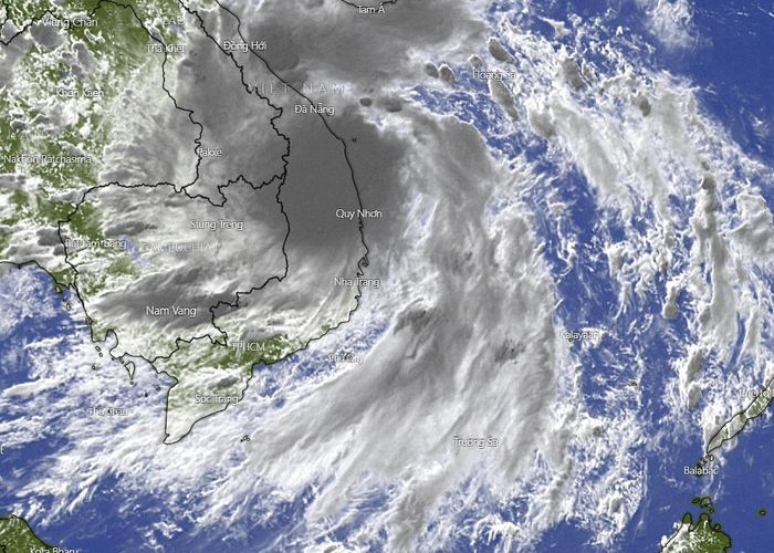  Hình ảnh vệ tinh chiều 23/9 của bão số 6. Ảnh: Windy. 