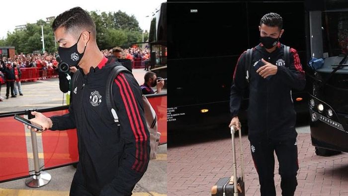  Trong ngày trở lại "mái nhà" Old Trafford sau 12 năm, Ronaldo cũng sử dụng model Huawei Mate 10 Porche Design. Ảnh: NewsBeezer. 
