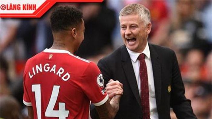 Linggard và HLV Solskjaer.