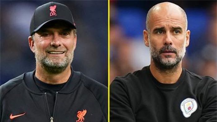 HLV Klopp và Guardiola (phải).