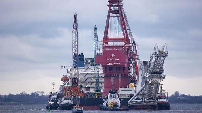 Đường ống dẫn khí Nord Stream 2 được xây dựng ở Biển Baltic. Ảnh: AP