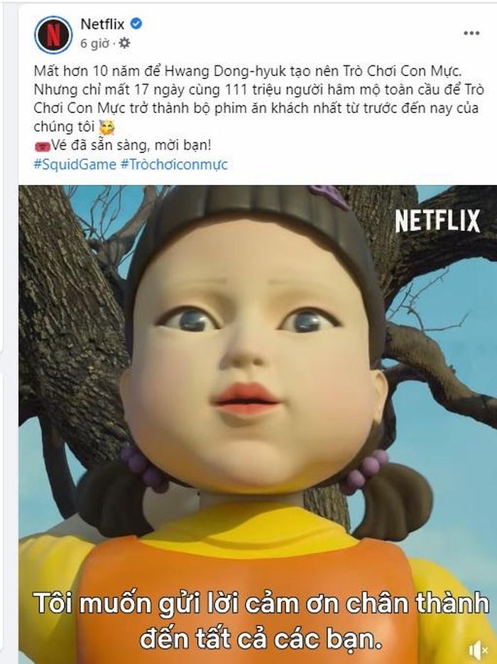 Netflix đưa ra thông báo về thành tích của Squid Game