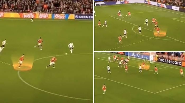  Tình huống lùi về phòng ngự của Ronaldo khiến HLV Solskjaer phải ca ngợi. 