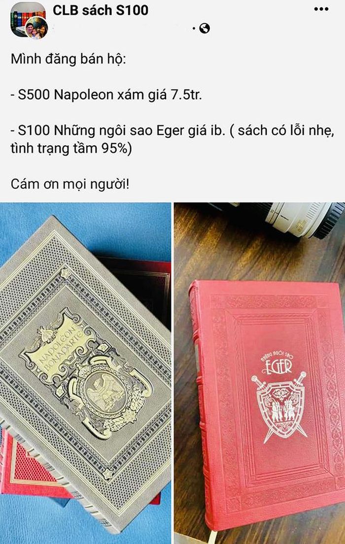 ... sau đó được rao bán trên mạng xã hội với giá cao gấp nhiều lần so với công bố, chứng tỏ sự sôi động của "thị trường sách S"