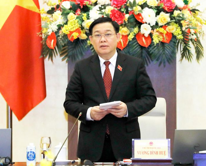 Chủ tịch Quốc hội Vương Đình Huệ kết luận Hội nghị trực tuyến toàn quốc triển khai thực hiện Chương trình giám sát của Quốc hội