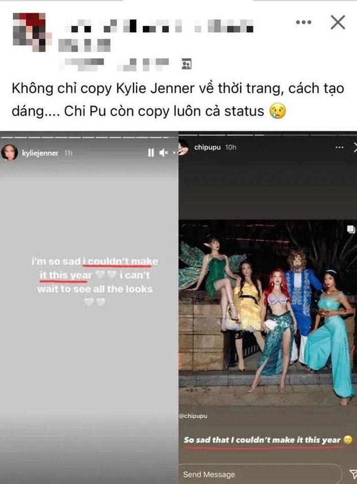 Chi Pu bị "ném đá" vì "bắt chước" Kylie Jenner. 