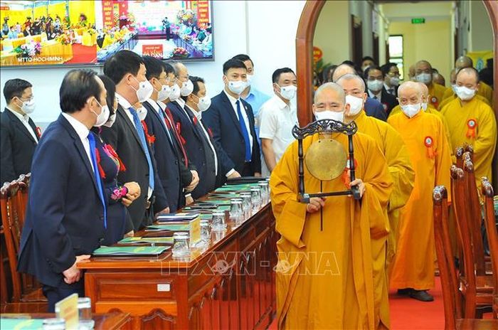 Nghi thức cung nghênh tại buổi lễ. Ảnh: Minh Đức/TTXVN