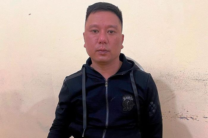 Đối tượng Nguyễn Văn Anh tại cơ quan công an.