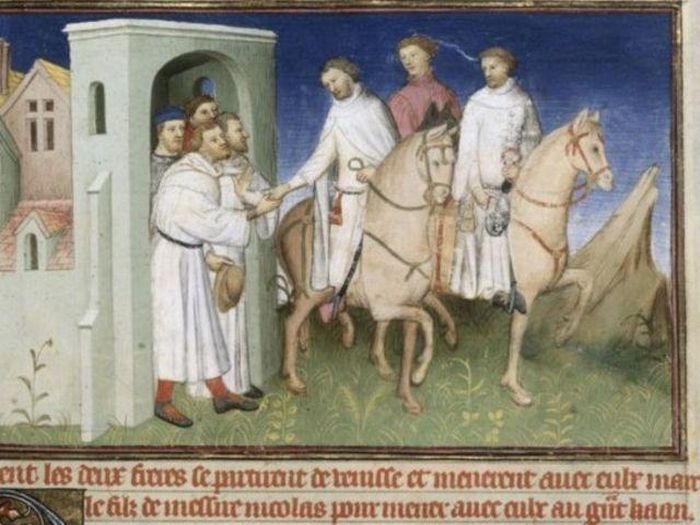 Năm 1271, họ lại lên đường, cùng với hai nhà truyền giáo và Marco Polo, khi đó 11 tuổi. Năm 1275, họ tới cung điện mùa hè của Hốt Tất Liệt và gia đình Polo đã sống tại lãnh thổ của vị hoàng đế này suốt 17 năm kế tiếp.