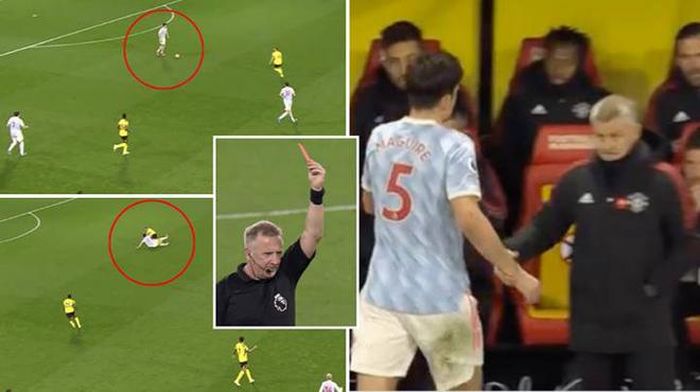Maguire nhận thẻ đỏ trước Watford