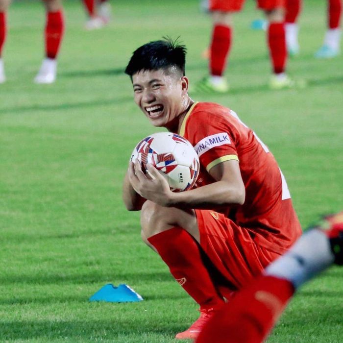Phan Văn Đức là một trong hai cầu thủ ghi bàn cho đội tuyển Việt Nam trong trận đấu nội bộ.Ảnh: VFF