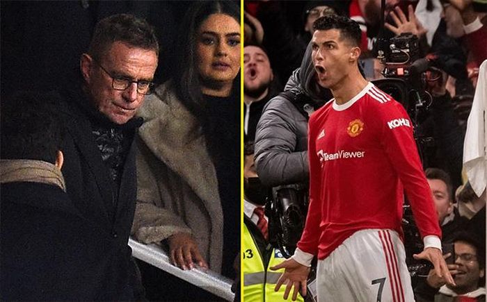 HLV Rangnick theo dõi Ronaldo và đồng đội thi đấu trên khán đài