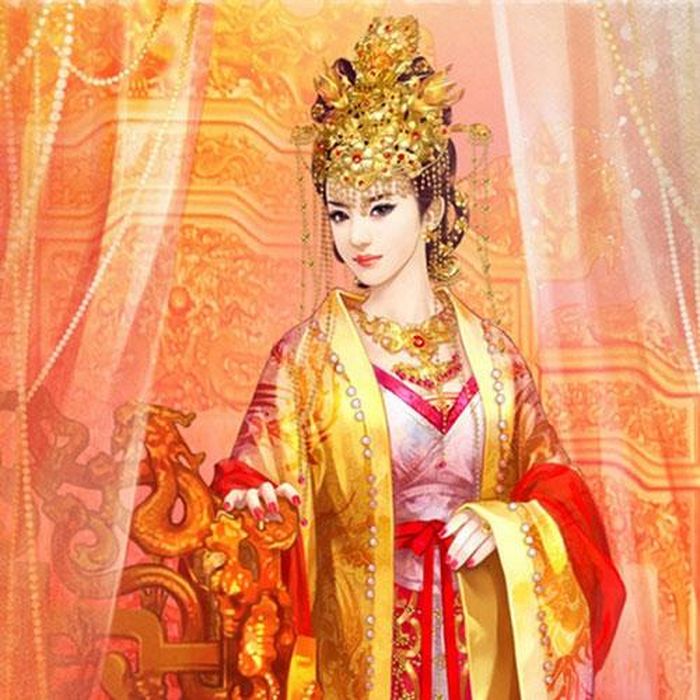 Thi hài người phụ nữ trong lăng mộ cao khoảng 1,5 - 1,6m, tóc đen và dài. Phần đầu hướng về phía Nam, chân hướng về phía Bắc và đầu đội vương quan bằng vàng (tức mũ có hình chim phượng của hoàng hậu và các phi tần).