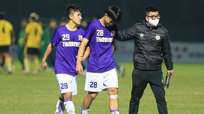 Nỗi buồn của U21 Hà Nội. Ảnh: CTV