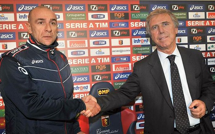 Chủ tịch Genoa Preziosi đã thuê HLV Ballardini 4 lần trong vòng 10 năm và cũng 4 lần sa thải ông này
