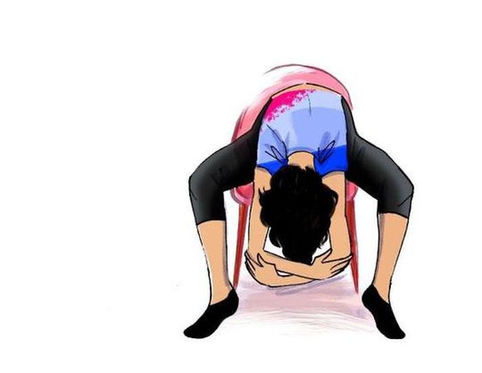 Tư thế đảo ngược giúp lưu thông máu trở lại.