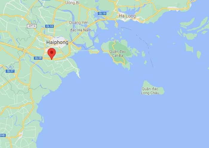  Tai nạn xảy ra trên cao tốc Hà Nội - Hải Phòng đoạn qua xã Hữu Bằng, huyện Kiến Thụy, thành phố Hải Phòng. Ảnh: Google Maps. 