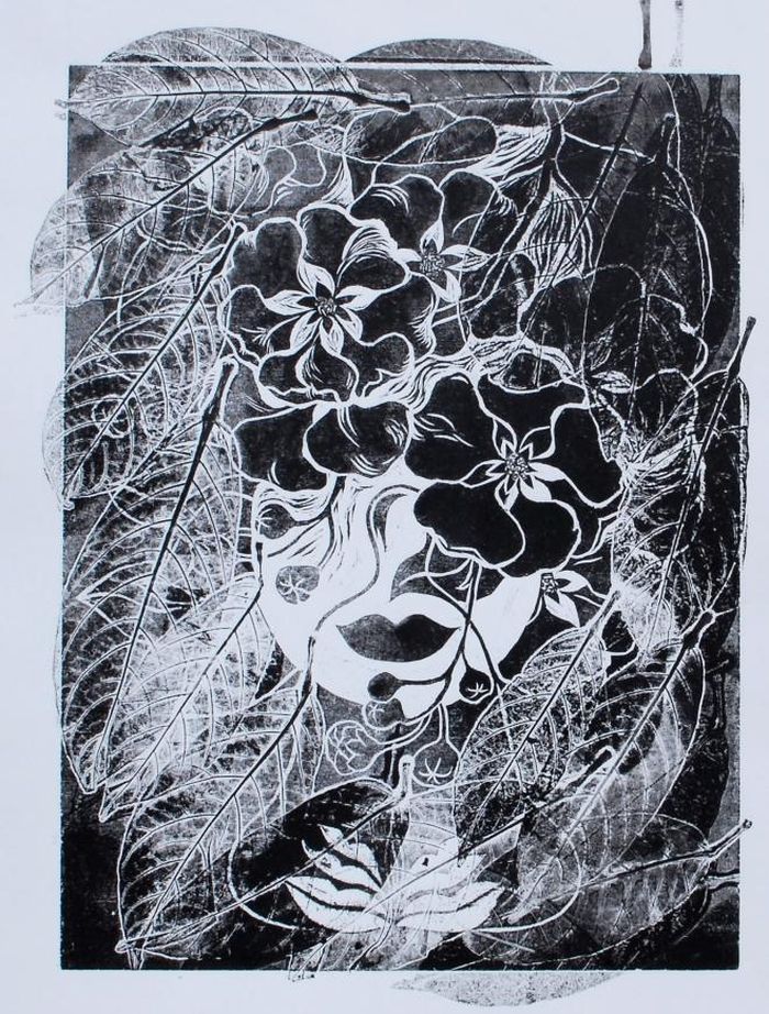 “Âm bản Hạ 1” - Trang Thanh Hiền - Khắc gỗ, monoprint
