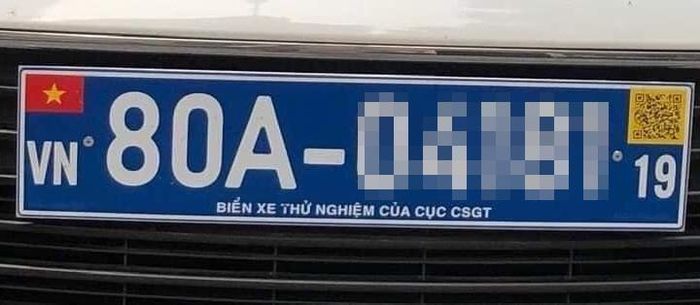 Hình ảnh biển số xe thử nghiệm của Cục CSGT. Ảnh: FB.