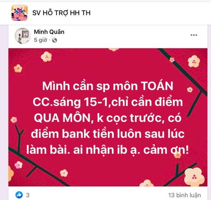 Nhiều sinh viên dùng nick ảo tìm người thi hộ