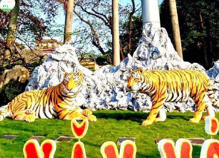 Hai chú hổ (tỉnh Thái Nguyên) được nhận xét là "thần thái", "giống hổ thật". Ảnh: Facebook