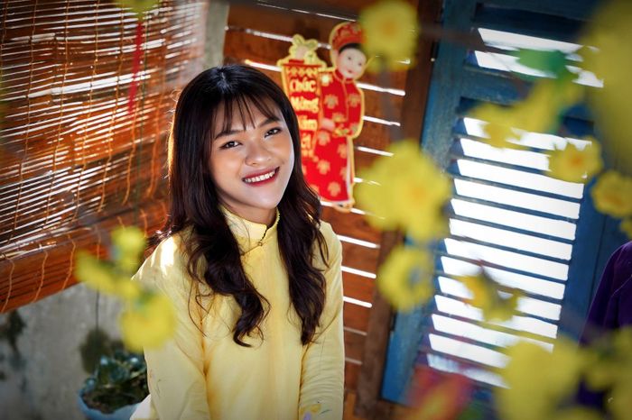 Lời chúc may mắn xuất hiện trong concept tết của bạn trẻ Trà My (Ảnh: NVCC)