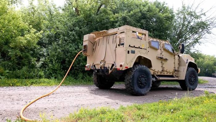 Xe bọc thép eJLTV có thể là một nhà máy phát điện di động. Ảnh: Oshkosh Defense 