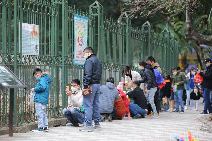 Khu vực các chuồng thú luôn thu hút đông đảo các em nhỏ và các bậc phụ huynh lui tới tham quan.