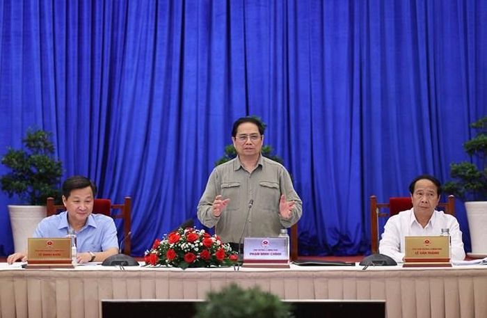 Thủ tướng Phạm Minh Chính phát biểu tại cuộc họp. (Ảnh: Dương Giang/TTXVN)