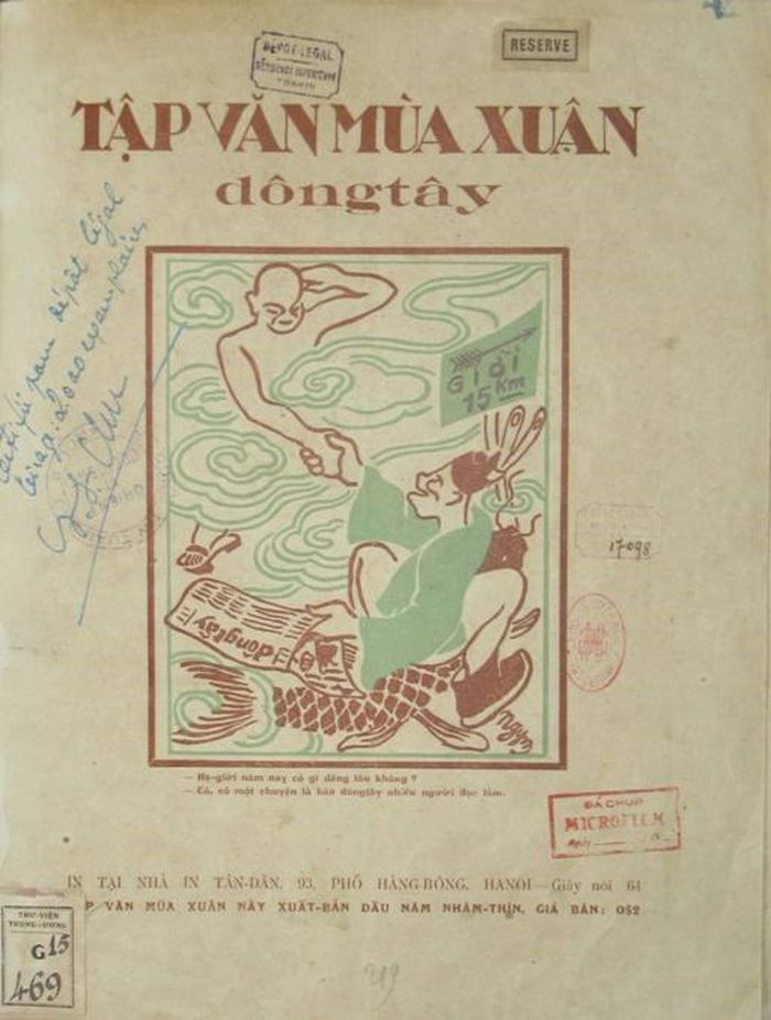 Bìa đặc san "Tập văn mùa Xuân của báo Đông Tây" (Tết Nhâm Thân, 1932) - nơi in bài thơ “Tình già”