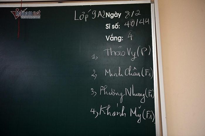 Sĩ số ở một lớp học sáng 8/2. Ảnh: Phạm Hải.