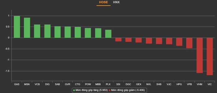 Nhóm cổ phiếu Vingroup vẫn gây áp lực lớn lên VN-Index. Nguồn: VNDirect.