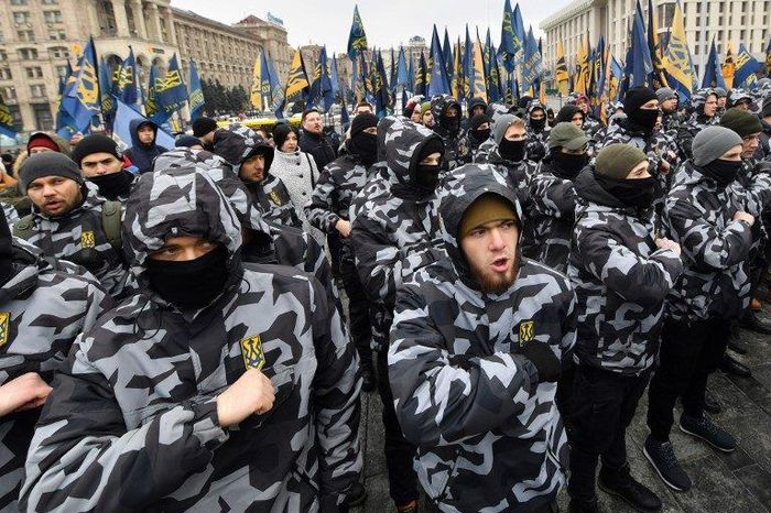 Một cuộc biểu tình của phe cực hữu Ukraine tại Kiev tháng 12/2018. Ảnh: Reuters. 