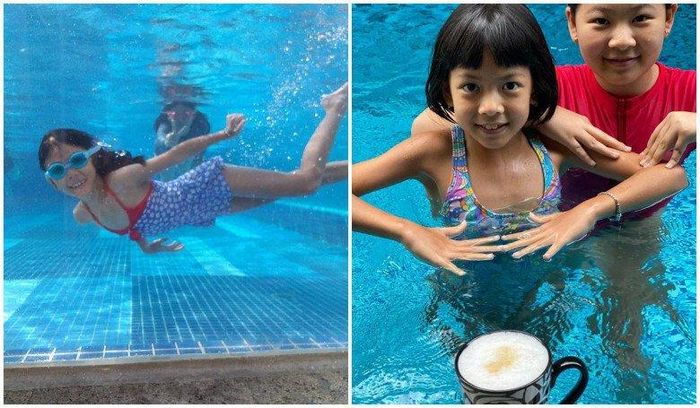 Ngoài ra, An Như và An Nhiên còn yêu thích bơi lội. Theo bà xã Bình Minh, có lẽ do cả hai cô con gái đều có sở thích tập luyện bộ môn thể thao này nên mới chiều cao và đôi chân dài thẳng tắp.