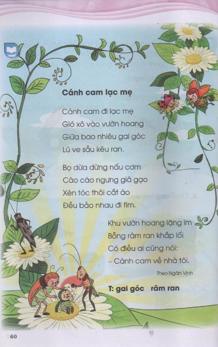 Bài thơ “Cánh cam lạc mẹ” của Ngân Vịnh trong sách “Tiếng Việt 1” (tập 2)