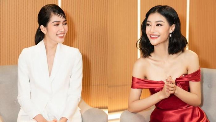 Phương Anh - Kiều Loan bàn về việc giới trẻ "pha trộn" ngoại ngữ. Ảnh: SV.