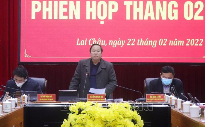 Đồng chí Tống Thanh Hải - Ủy viên BTV Tỉnh ủy, Phó Chủ tịch Thường trực UBND tỉnh phát biểu kết luận Phiên họp.