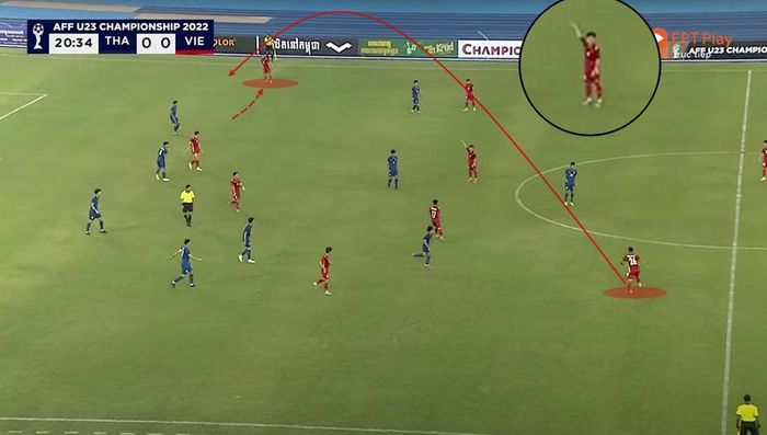  U23 Việt Nam luôn hướng đến 2 tiền đạo cánh nếu có cơ hội. 