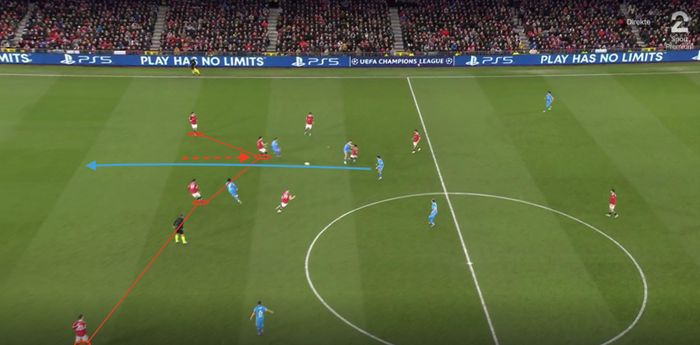  Atletico Madrid tận dụng được sai lầm của hàng phòng ngự Man United. 