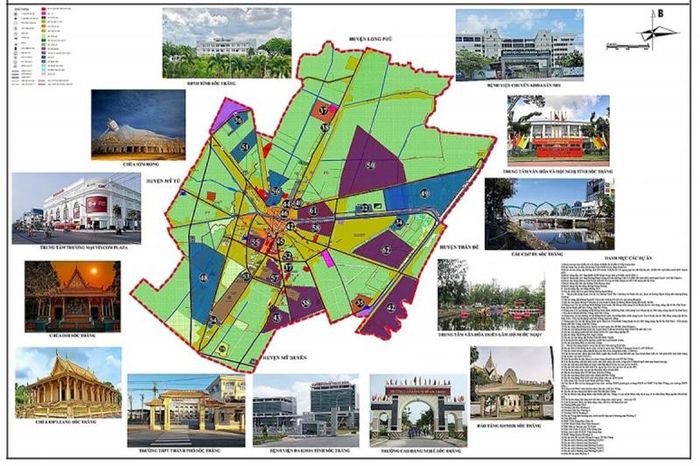  Bản đồ xây dựng đô thị và vị trí các dự án đang triển khai thực hiện của thành phố Sóc Trăng.