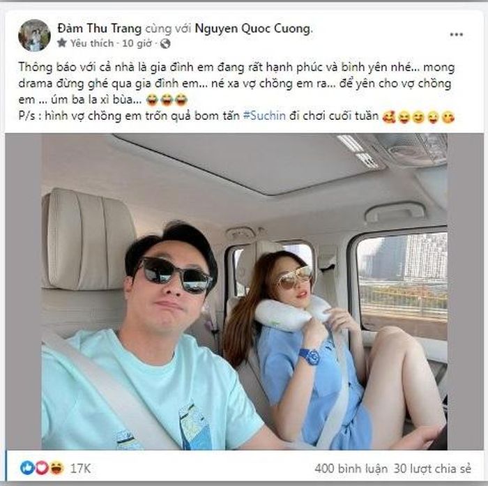 Cũng ngay sau đó, cặp đôi phải lên tiếng...