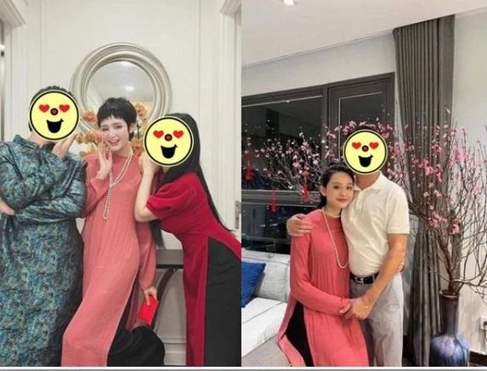 Chiếc áo dài cô mặc khi chụp chung với bạn bè cùng "ai đó" kia đã được đem ra để truy lùng thời điểm và được phỏng đoán là vào dịp Tết 2021