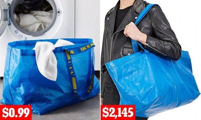  Túi tote của Ikea (trái) và túi Balenciaga. Ảnh: Draka 