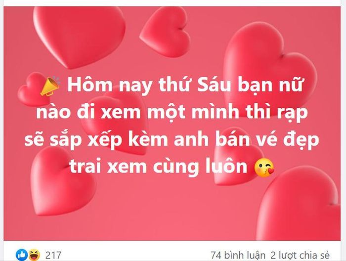 Bài đăng "troll" của một hệ thống rạp chiếu phim