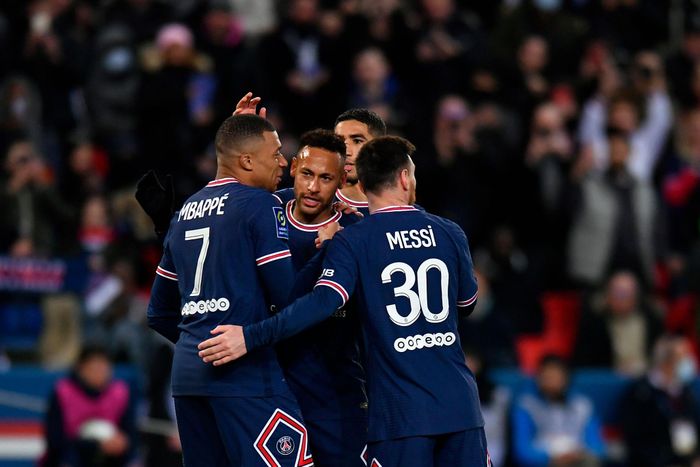  PSG phải đợi đến tháng 4 để nhìn thấy Messi - Neymar - Mbappe cùng ghi bàn trong một trận. Ảnh: Reuters. 