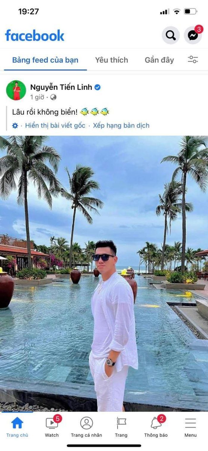 Tiến Linh đang được nghỉ ngơi sau khi rời khỏi ĐT Việt Nam