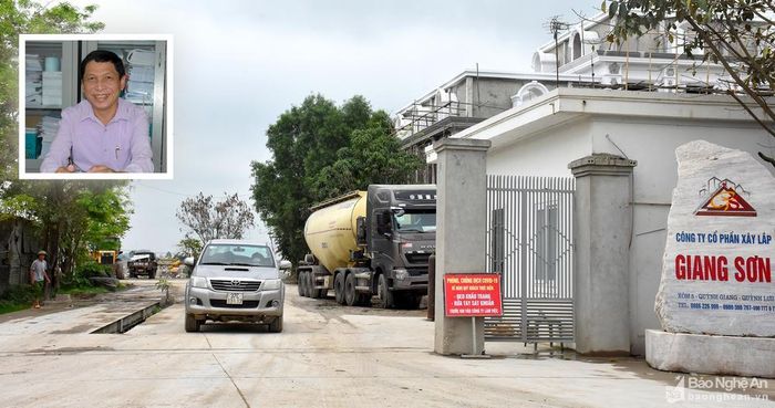 Ông Nguyễn Hữu Quỳnh - Giám đốc Công ty cổ phần Xây lắp Giang Sơn, đơn vị chủ trì thực hiện dự án; Công ty CP Xây lắp Giang Sơn có địa chỉ tại xã Quỳnh Giang (Quỳnh Lưu).